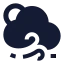 Suncloudfastwind icon with solid sharp style