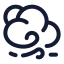 Suncloudfastwind icon with stroke rounded style