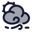 Suncloudfastwind icon with duotone rounded style