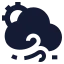 Suncloudfastwind icon with solid sharp style