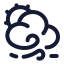 Suncloudfastwind icon with stroke rounded style