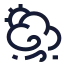 Suncloudfastwind icon with stroke sharp style
