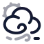Suncloudfastwind icon with twotone rounded style