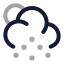 Suncloudhailstone icon with twotone rounded style