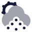 Suncloudhailstone icon with bulk rounded style