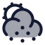 Suncloudhailstone icon with duotone rounded style