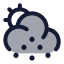 Suncloudhailstone icon with duotone standard style