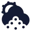 Suncloudhailstone icon with solid rounded style