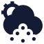 Suncloudhailstone icon with solid sharp style