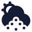 Suncloudhailstone icon with solid standard style
