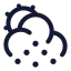 Suncloudhailstone icon with stroke rounded style