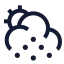 Suncloudhailstone icon with stroke sharp style