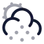 Suncloudhailstone icon with twotone rounded style