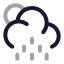 Suncloudlittlerain icon with twotone rounded style