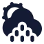 Suncloudlittlerain icon with solid rounded style