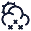Suncloudlittlesnow icon with stroke rounded style