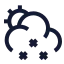 Suncloudlittlesnow icon with stroke sharp style