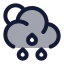 Suncloudmidrain icon with duotone rounded style
