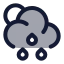Suncloudmidrain icon with duotone standard style