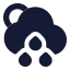 Suncloudmidrain icon with solid rounded style