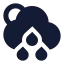 Suncloudmidrain icon with solid sharp style