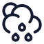 Suncloudmidrain icon with stroke rounded style