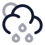 Suncloudmidrain icon with twotone rounded style