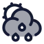 Suncloudmidrain icon with duotone rounded style