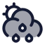 Suncloudmidrain icon with duotone standard style