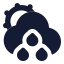 Suncloudmidrain icon with solid rounded style