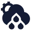 Suncloudmidrain icon with solid sharp style