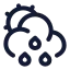 Suncloudmidrain icon with stroke rounded style