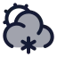 Suncloudmidsnow icon with duotone rounded style