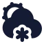 Suncloudmidsnow icon with solid rounded style