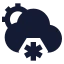 Suncloudmidsnow icon with solid sharp style