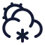 Suncloudmidsnow icon with stroke rounded style
