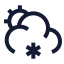 Suncloudmidsnow icon with stroke sharp style
