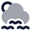 Suncloudslowwind icon with bulk rounded style
