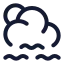 Suncloudslowwind icon with stroke rounded style