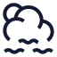 Suncloudslowwind icon with stroke sharp style