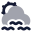 Suncloudslowwind icon with bulk rounded style