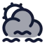 Suncloudslowwind icon with duotone rounded style