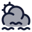 Suncloudslowwind icon with duotone standard style