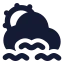 Suncloudslowwind icon with solid rounded style