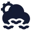 Suncloudslowwind icon with solid sharp style