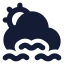 Suncloudslowwind icon with solid standard style