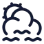 Suncloudslowwind icon with stroke rounded style