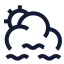 Suncloudslowwind icon with stroke sharp style