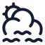 Suncloudslowwind icon with stroke standard style