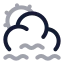 Suncloudslowwind icon with twotone rounded style